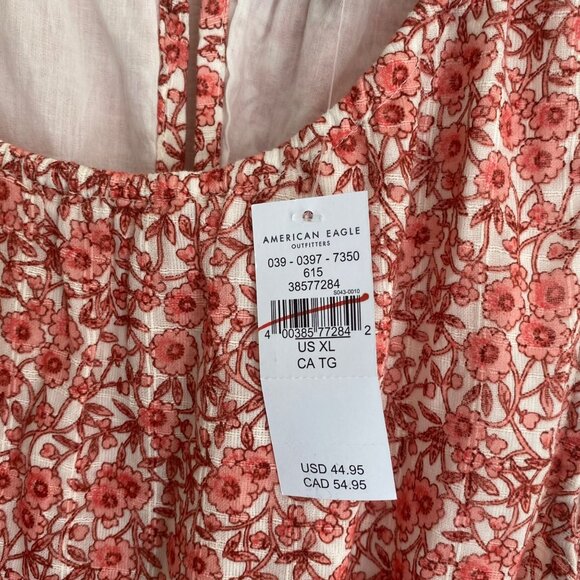 American Eagle Floral Cutout Romper – XL NWT Summer BOHO Festival Style NWT - Picture 3 of 11
